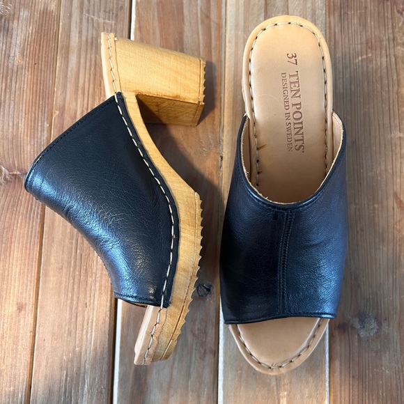 TEN POINTS Amelia handmade leather clogs size 37 - Picture 3 of 7